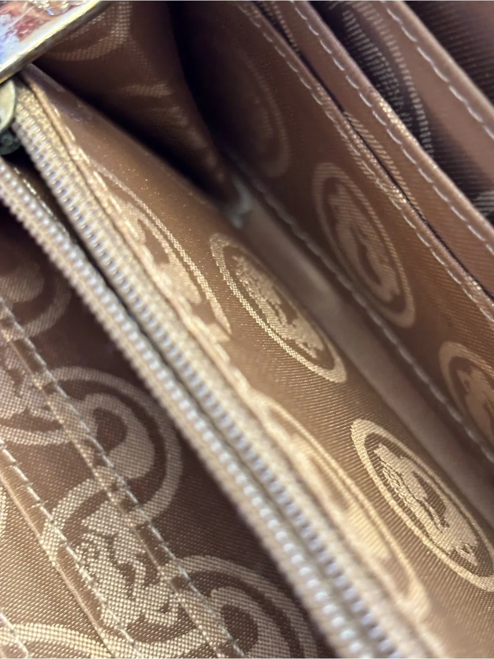 Spartina 449 Brown and Tan Leather Zip-Around Wallet